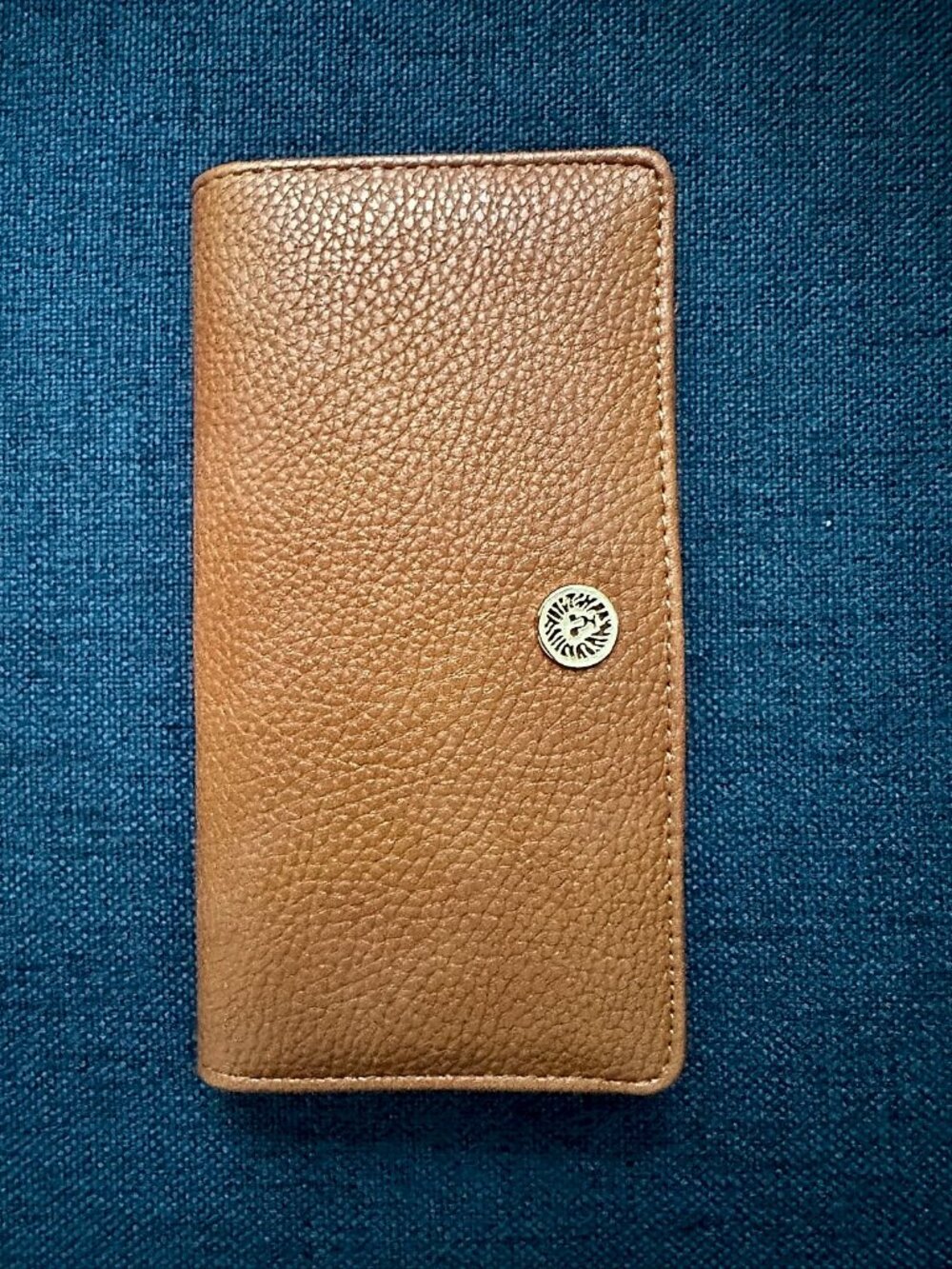 Anne Klein Cognac Leather Credit Card and Checkbook Holder Wallet